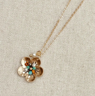 Freshwater Pearl Mixed Bead Flower Necklace