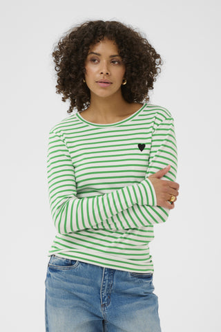 Liddy T-shirt in Chalk & Bright Green