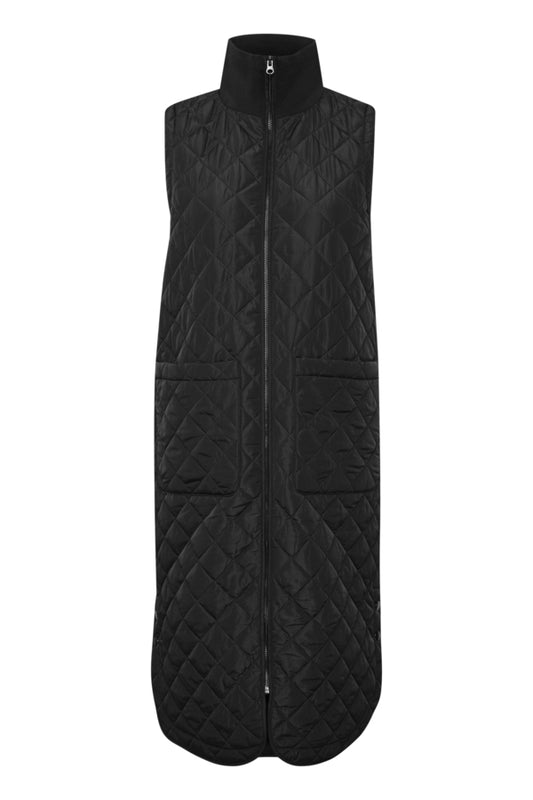 Severina Quilted Waistcoat in Black