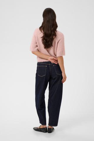 Emile Cropped Knit Pullover in Pale Mauve