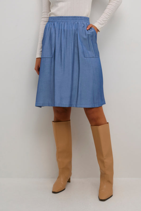 Leonora Skirt in Chambray Blue