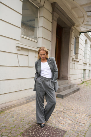 Josie Wide Pants in Grey Melange