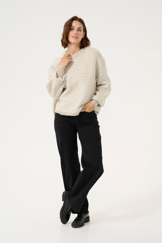 Ellery Knit Pullover in Chalk/Feather Grey