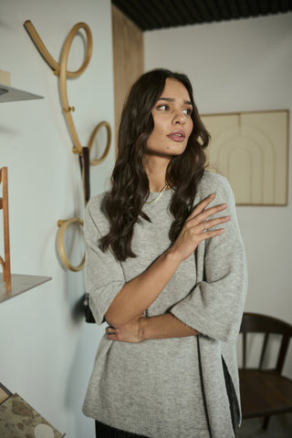 Niel Pullover in Light Grey Melange