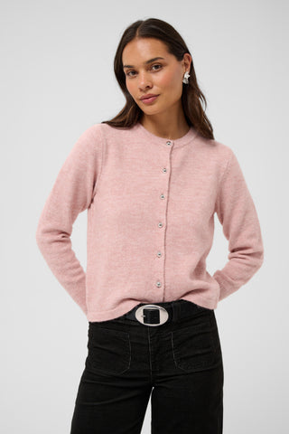Niel Knit Cardigan in Pale Mauve Melange