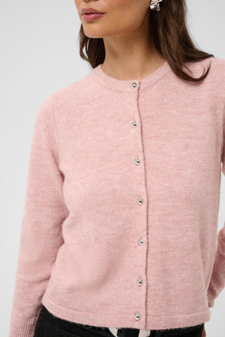 Niel Knit Cardigan in Pale Mauve Melange