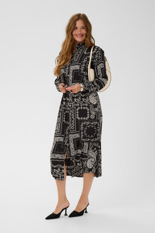 Gardenia Dress in Black & Turtledove