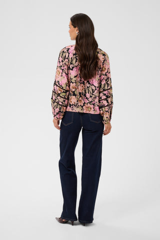 Patrice Blouse in Pink Flower Print
