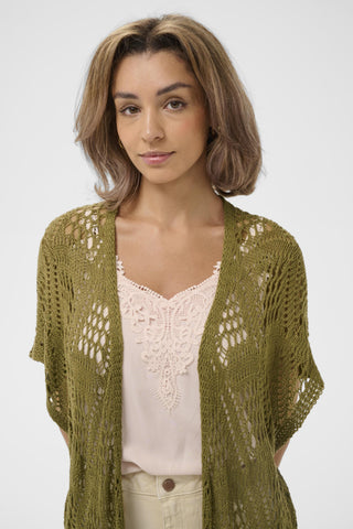 Yda Long Vest in Gothic Olive