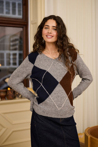 Hope Knit Pullover in Grey Melange