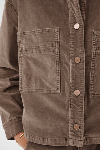 Brady Corduroy Shirt Jacket in Brown Lentil