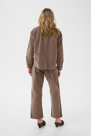 Brady Corduroy Shirt Jacket in Brown Lentil