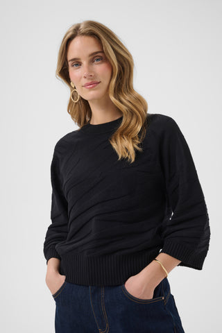 Dela Knit Pullover in Pitch Black