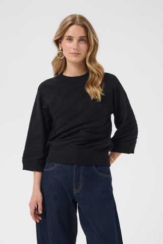 Dela Knit Pullover in Pitch Black