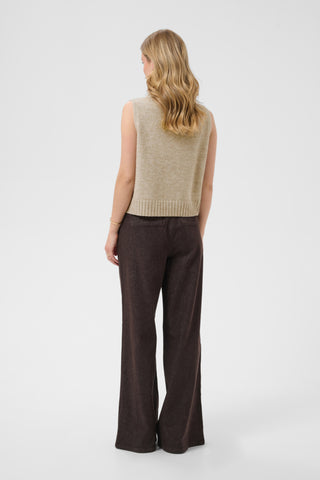Elsie Knit Slipover in Light Brown Lentil