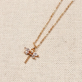 Cz Mini Dragonfly Charm Necklace