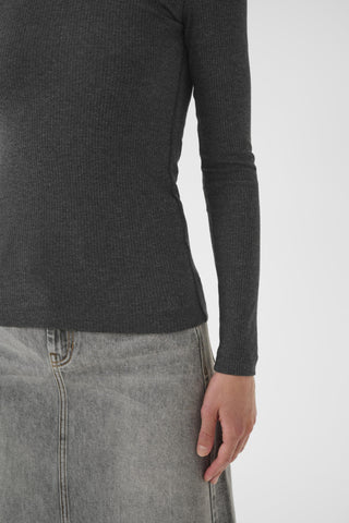 Dagna Longsleeve Shirt in Dark Grey Melange