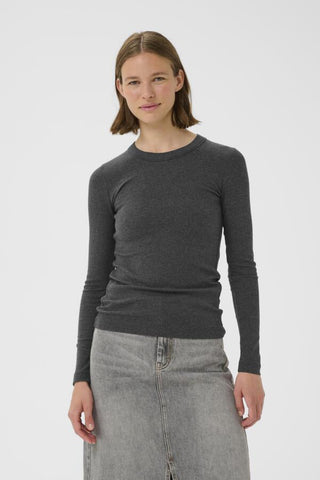 Dagna Longsleeve Shirt in Dark Grey Melange