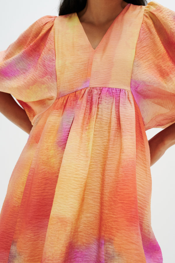 Tedra Short Dress in Sky Lights Print