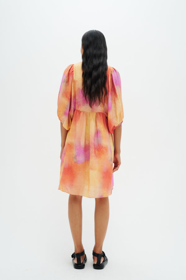 Tedra Short Dress in Sky Lights Print