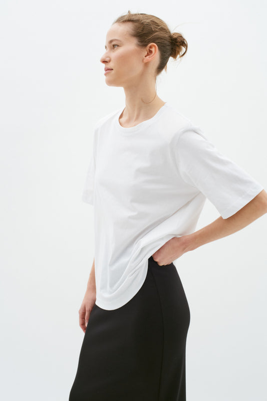 Payana Shoulder Pad T-Shirt in Pure White