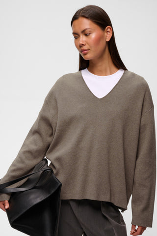 Tilda V-Neck in Cinder Melange