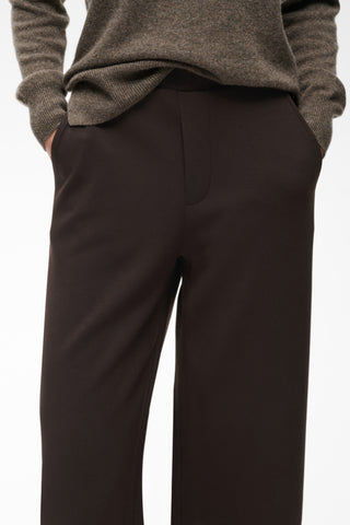 Gincette Cropped Pant in Chocolate Brown
