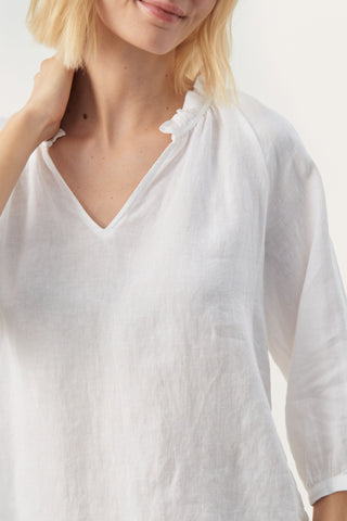Elody Linen Blouse in Pure White