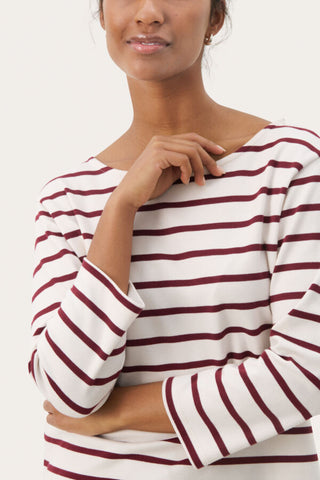 Nela T-Shirt in Tawny Port Stripe