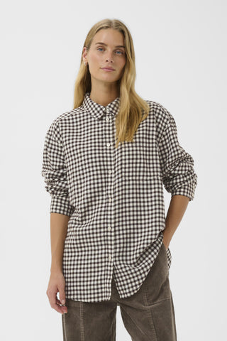 Samea Shirt in Dark Navy Mini Check