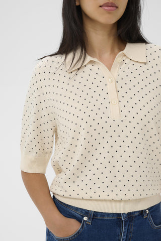 Anetti Pullover in Dark Navy Dot Print