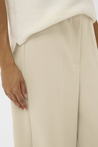 Corrine Wide Cropped Pants in Oatmeal
