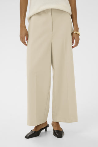 Corrine Wide Cropped Pants in Oatmeal