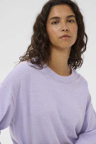 Sanja Short Sleeve Pullover in Purple Heather