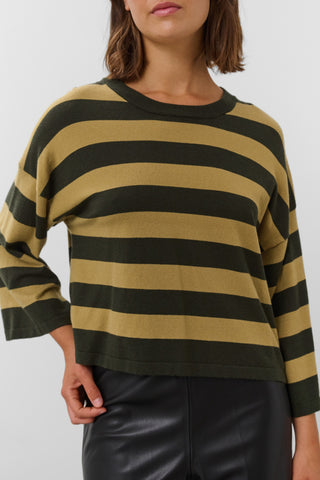 Spina Boxy Cropped Pullover in Rosin & Fennel