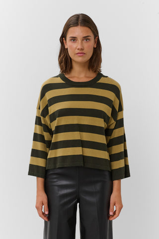 Spina Boxy Cropped Pullover in Rosin & Fennel