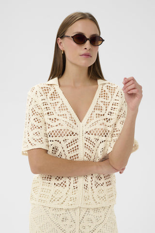 Anamy Polo Blouse in Turtledove