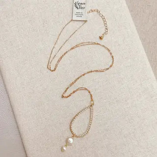Gold Teardrop Freshwater Coin Pearl Necklace