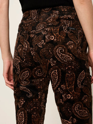 Play Date Bootcut Cords in Cocoa Paisley