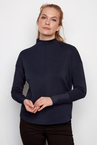 Ayra Butter Contrast Turtleneck in Navy