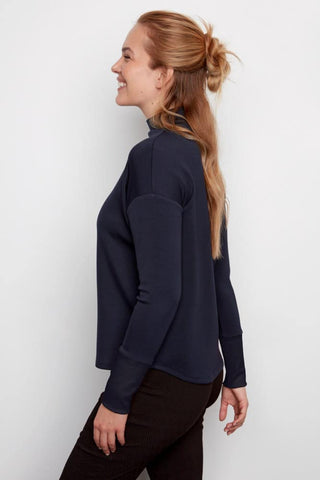 Ayra Butter Contrast Turtleneck in Navy