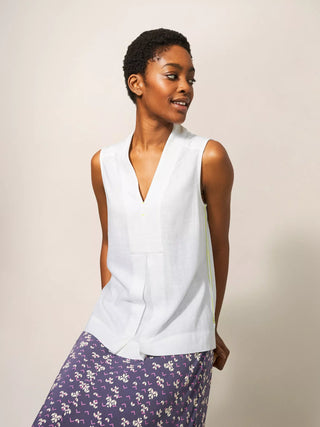 Celia Jersey Mix Shirt in Bright White