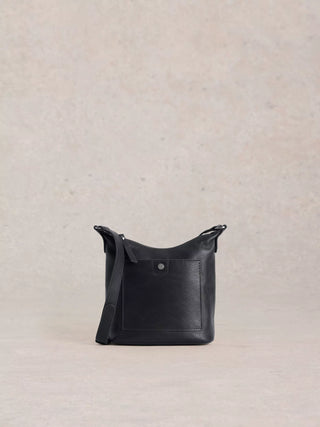 Mini Leather Fern Crossbody in Dark Navy