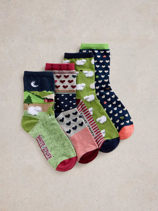 Counting Sheep Socks - 4 Pack