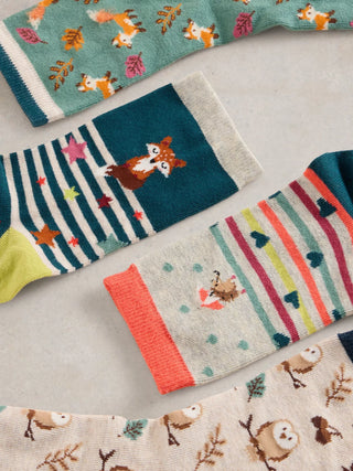 Woodland Animals Socks - 4 Pack