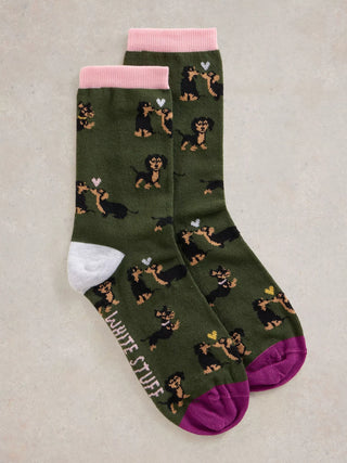 Kissing Sausage Dog Ankle Sock