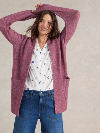 Erin Longline Cardi in Plum