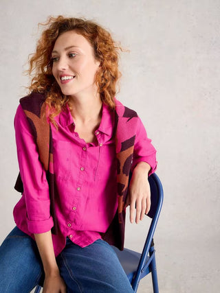 Sophie Orangic Cotton Shirt in Bright Pink