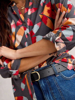 Annie Jersey Shirt in Grey Print