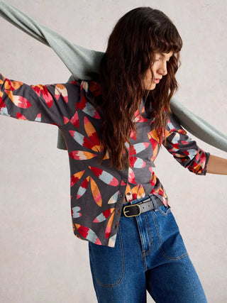 Annie Jersey Shirt in Grey Print